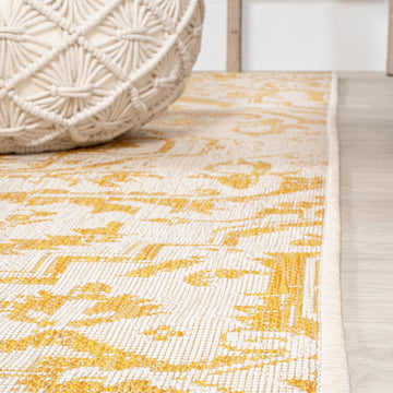 Estrella Bohemian Medallion Textured Weave Indoor/outdoor Runner Rug